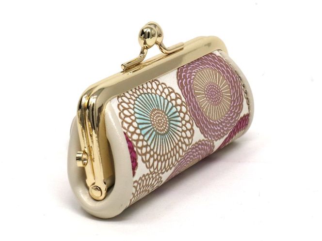 【文庫屋大関】印鑑ケース　笠菊＜桃花＞【皮革工芸品】 ファッション小物 民芸品 