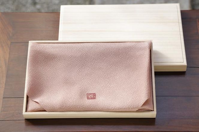 【宮井】正絹ふろしき　四季の色（鼠砂）二幅　桐箱入り 261009_B-KA06