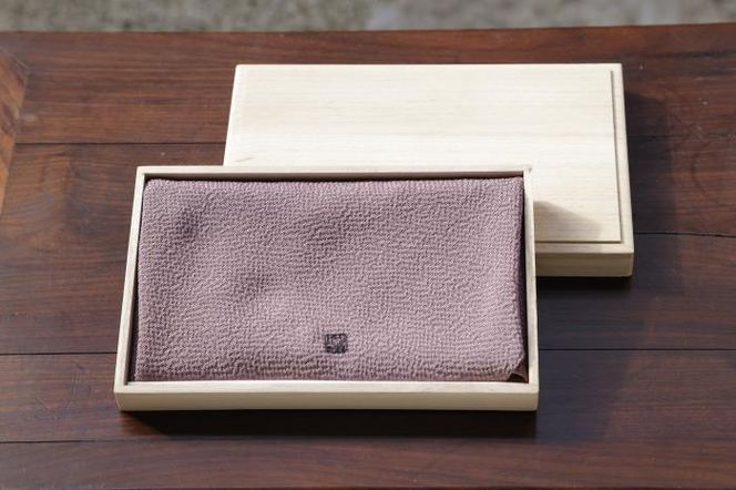 【宮井】正絹ふろしき　四季の色（淡口紫）約45cm幅　桐箱入り 261009_B-KA07