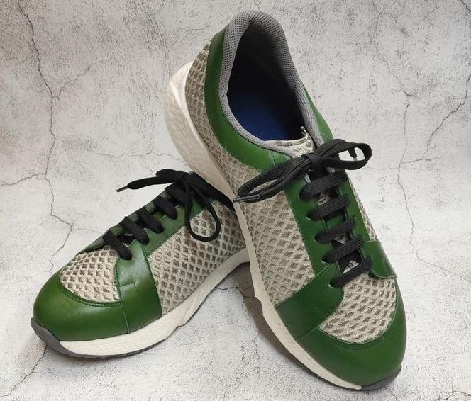 【ネーカーズ】【Tie a bond】西陣織スニーカー（緑）〈25.5cm〉 261009_B-KY23