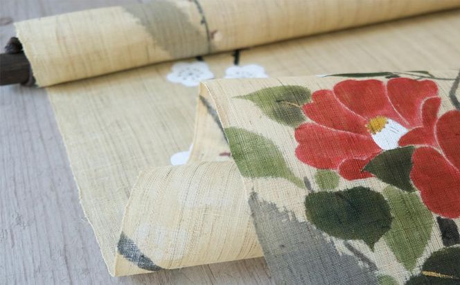 【京都洛柿庵】手描きタペストリー「粋円椿」 261009_B-SE02