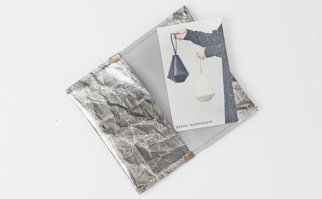 【KENTO HASHIGUCHI × 伝統工芸士】手もみ銀箔 カードケース 261009_B-SJ02