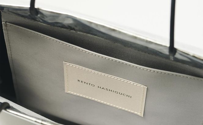 【KENTO HASHIGUCHI × 伝統工芸士】手もみ銀箔 ショッパーバッグ 縦（shopper bag） 261009_B-SJ03