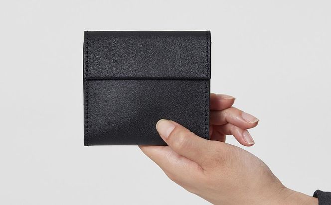 【KENTO HASHIGUCHI】コンパクト財布 ブラック（leather half wallet black） 261009_B-SJ05