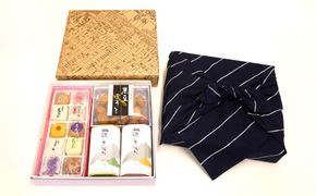 【伊勢源六たちばなや】きれいどころ 詰合せ 「京風呂敷・コトノワ インディゴブルー」 261009_B-WL02