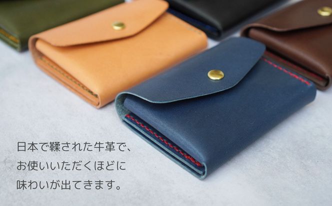 【革工房Rim】3ポケット ミニ財布 〈焦茶×赤糸〉 [ 京都 財布 ハンドメイド コンパクト 本革 ウォレット 人気 おすすめ さいふ 革 レザー 手作り クラフト ギフト プレゼント お取り寄せ 通販 送料無料 ふるさと納税 ] 261009_B-XA01VC03