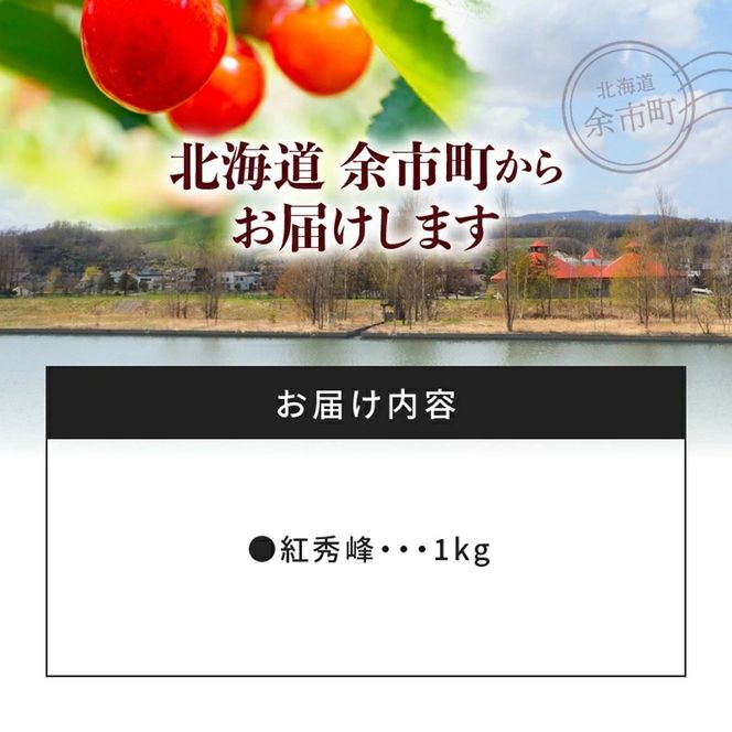 【先行受付：2026年7月中旬以降発送分】さくらんぼ (紅秀峰) 1kg 北海道 余市町産 果肉が硬く酸味の少ない濃厚な味 先行受付 フルーツ 果物 果実 国産 バラ詰め チェリー 美味しい 旬の味 お取り寄せ 北海道 余市町_Y010-0657