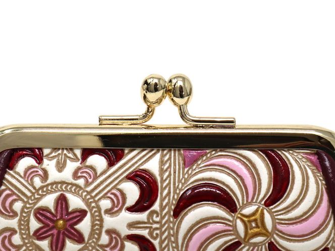 【文庫屋大関】印鑑ケース　錦紗＜ピンク＞【皮革工芸品】 ファッション小物 民芸品 