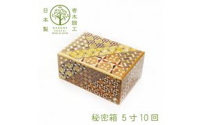 【箱根寄木細工　秘密箱】秘密箱5寸10回　からくり箱 ＜出荷時期：受注後1～2ヵ月で発送予定＞【 小物入れ 小寄木模様 幾何学模様 寄木の板 記念品 小家具 神奈川県 小田原市 】 142069_CW039