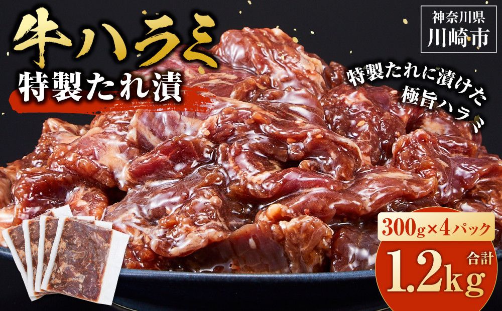 [訳あり]牛ハラミ 特製たれ漬 1.2kg[順次配送] 141305_KZ06