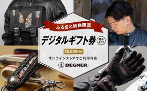 【デグナー】ふるさと納税限定 後から選べる！ デジタルギフト券 30,000円分(バイク バイクギア バイク用品 バイクグッズ)［ 京都 バイクギア ブランド 電子チケット 割引クーポン 割引券 人気 おすすめ 革 レザー ツーリング ライダー バイカー バイク メーカー ギア パーツ 送料無料 ふるさと納税 ] 261009_A-JR144
