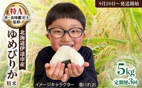 【3回定期便】令和7年産 《9月20日発送開始》ゆめぴりか精米 5kg × 3回（3ヶ月） 計15kg 生産者直送 北海道伊達産 | 北海道のブランド米 もっちり食感 冷めても美味しい [tkk-010_02]