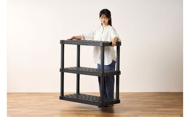 プラスチックラック3段 PLR-9143 ブラック 棚 ラック アイリスオーヤマ おしゃれ 収納 プラスチックラック プラスチック オープンラック フリーラック 押し入れ 玄関 園芸 収納 錆びない 屋外 簡単組立 組み立て簡単