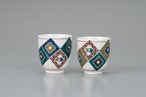 組湯吞　石畳の図　大志窯