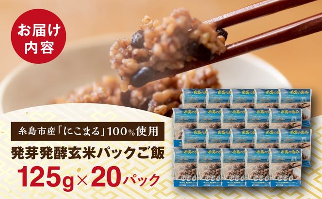 発芽発酵玄米パックご飯 125g×20パック 糸島市産 糸島市 / 糸島の恵み ごはん 米[AGR007]