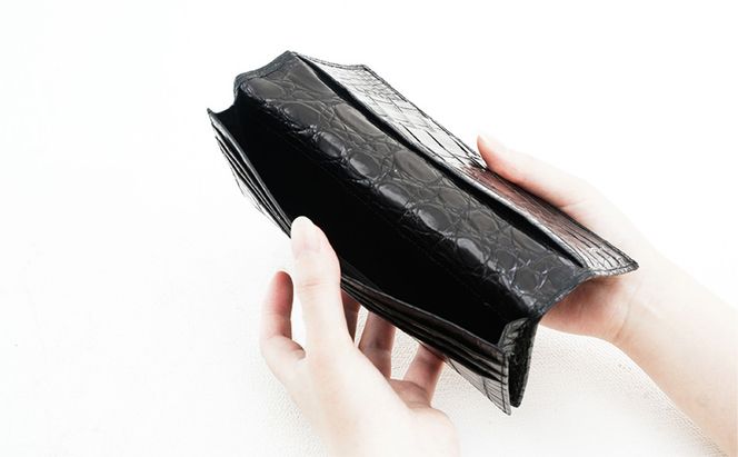 長財布 メンズ ブラック マットクロコ 財布 レザー 革 本革 革製品 クロコダイル クロコダイル財布 クロコ財布 ワニ革 ワニ革財布 レザー財布 メンズ財布 黒財布 お財布 日本製 東京 東京都 墨田区