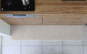 diw0113 北欧風キッチンマット ラグマットタイプ 45×240cm ノーマル型 アッシュベージュ 抗菌防臭 SEK 織人しきもの屋工房