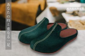 ルームシューズ 〈KASANES〉本革ベロア【オーダーメイド 1970年創業 革靴専門 世界でひとつ 手作り】(H087101)