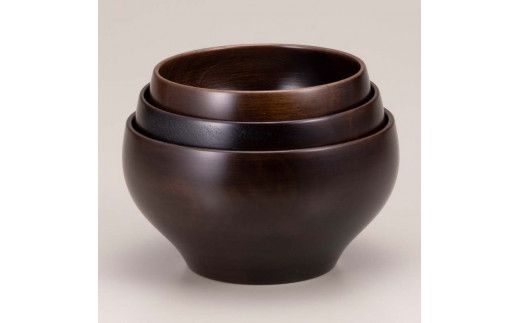 三つ組　桜〇椀　黒 復興　震災　コロナ【能登半島地震復興支援】 北陸新幹線 F6P-1674