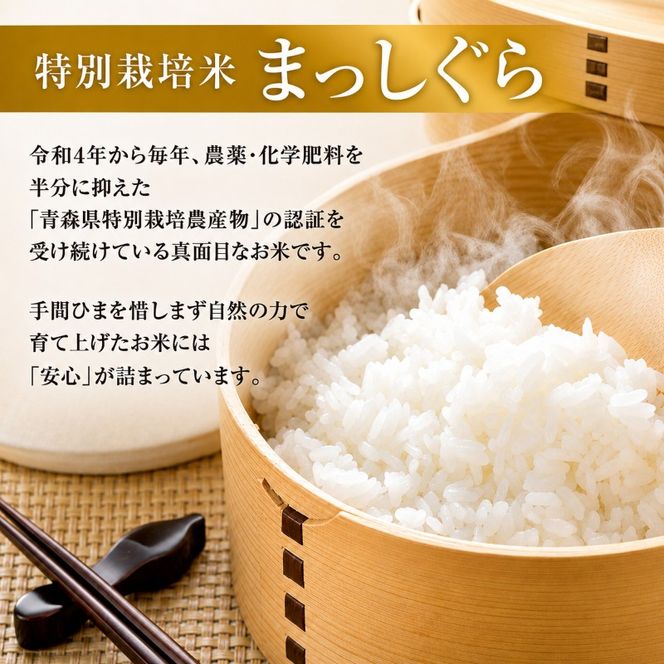 先行予約 令和8年産 特別栽培米 まっしぐら 玄米 10kg(5kg×2) [H.GREENWORK] 青森県 鰺ヶ沢産 / お米 こめ おこめ ごはん 農薬5割減 安心 安全 備蓄 健康 津軽