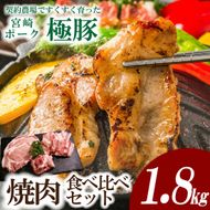 【産地直送・鮮度密封真空小分け】契約農場ですくすく育った宮崎極豚焼肉食べ比べセット 1.8kg