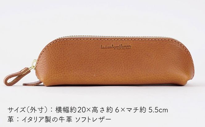 三角 フォルム の ファスナー ペンケース 《糸島》【LADIES&GENTLEMEN】 革 革製品 [ADK017] ふっくらフォルムで大容量  可愛い三角のファスナーペンケース