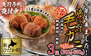 ＜ 2027年2月上旬より発送開始 ＞ 北海道産 浜ゆで 毛ガニ 3尾 計 900g 以上 冷蔵 毛蟹 毛がに けがに かに 蟹 カニ かに味噌 カニ味噌 ＜ 予約受付 ＞