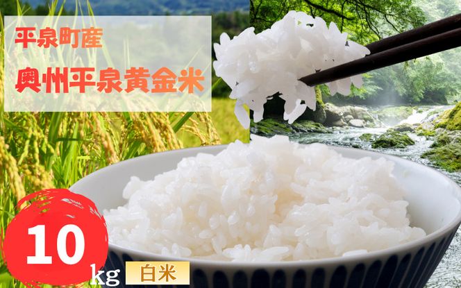 【先行予約受付中！】令和8年産 11月以降順次発送！ 平泉町産 奥州平泉黄金米 白米10kg / こめ コメ 米 お米 おこめ 白米 ご飯 ごはん ライス 山水【aoki012A】 