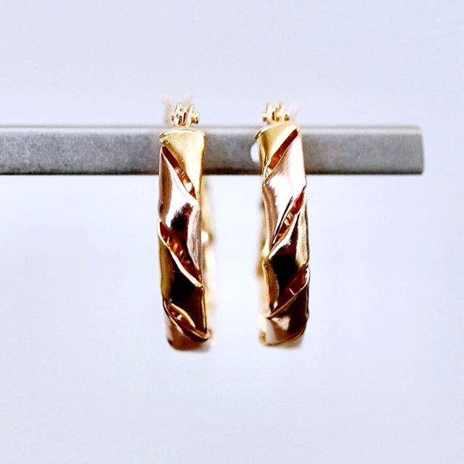 K18 18金 イエローゴールド 地金 フープ ピアス (直径16mm) 保証書付 NO-1981 SWAD083