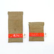 ポーチ 一点物 高梁市消防本部 消防服 リメイク バネ口ポーチ 2点 セット 天満屋ハートネット 