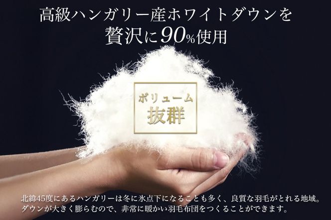 【アンバーホワイト】軽くて暖か 羽毛布団 本掛け シングル ハンガリーホワイトダウン90％ DP360 羽毛ふとん 掛け布団 掛布団｜アクア ＜京都金桝＞