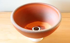 洗面ボウル 洗面鉢  洗面器  (盆栽鉢としても可) 景色：ゴマ・ヒダスキ・サンギリ　※複数種類からお選びください。【備前焼 東児の花窯】 