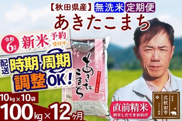 ※令和6年産 新米予約※《定期便12ヶ月》秋田県産 あきたこまち 100kg【無洗米】(10kg袋) 2024年産 お届け時期選べる お届け周期調整可能 隔月に調整OK お米 みそらファーム|msrf-31712