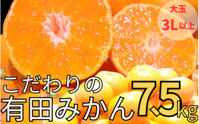 【農家直送】有田みかん 約7.5kg 大玉3L以上 有機質肥料100% ※2026年11月～12月に順次発送予定(お届け日指定不可)/みかん ミカン 温州みかん 柑橘 有田 和歌山 産地直送【nuk158D】