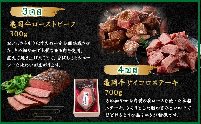 【6回定期便】ブランド和牛 亀岡牛 6ヵ月 お楽しみセット【計4.05kg】1回 300g～1050g 和牛 京都いづつ屋 厳選 赤身ステーキ サイコロステーキ ローストビーフ 和牛 黒毛和牛 手ごねハンバーグ すき焼き 牛肉 冷凍 丹波産 ふるさと納税 牛肉 定期便