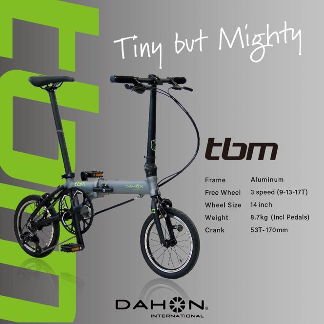 40年の歴史をもつ米国ダホン社の高性能折り畳み自転車 DAHON International Folding Bike tbm マッドブラック / 簡単　コンパクト　折り畳める　独自技術　軽量　アルミフレーム　6段変速　20型　黒　マットブラック　人気　三重県　四日市市-[G759-2]