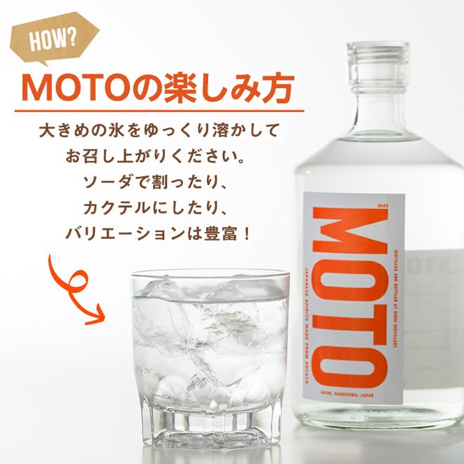 じゃがいも焼酎「MOTO」3年仕込み(720ml×1本)国産 じゃがいも ジャガイモ 酒 飲料 蒸留酒 アルコール【細原意匠研究室】akn073-02