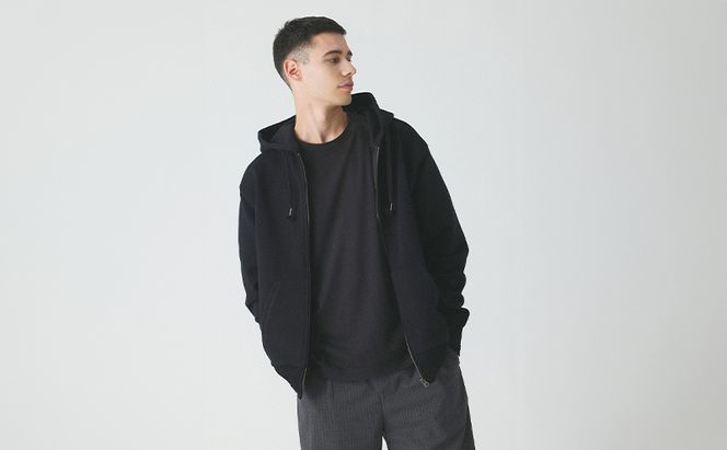 パーカー アンユースレス ジップアップ スニットパーカー 服 洋服 ファッション 耐久性 上品 コーマ糸 無撚糸コットン 洗濯可能 墨田区 東京都