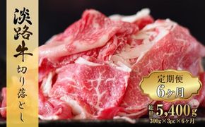 【定期便6ヶ月】淡路牛 切り落し 900g (300g×3パック）　[小分け 冷凍 牛肉 人気]
