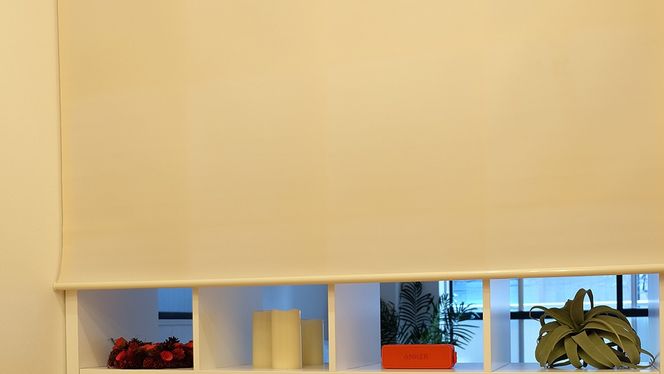 TOSO ロールスクリーン ボールチェーン式 採光生地 180cm×220cm（アイボリー）ブラインド シンプルインテリア 採光 間仕切 カーテンレール取付 [BD168-NT]