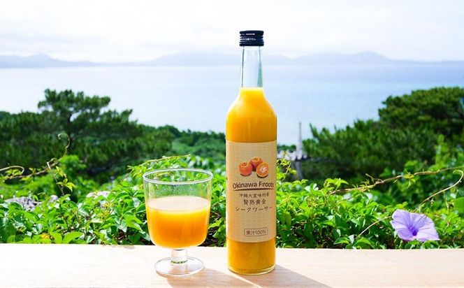 青切シークヮーサー&黄金シークヮーサージュース（各1本セット）KS1002 青切り 黄金 くがに シークヮーサー フルーツ 調味料 ジュース 飲み物 調理 果物 くだもの ノビレチン ビタミンＣ 酸味 取り寄せ ご当地 やんばる カクテル トロピカル 南国