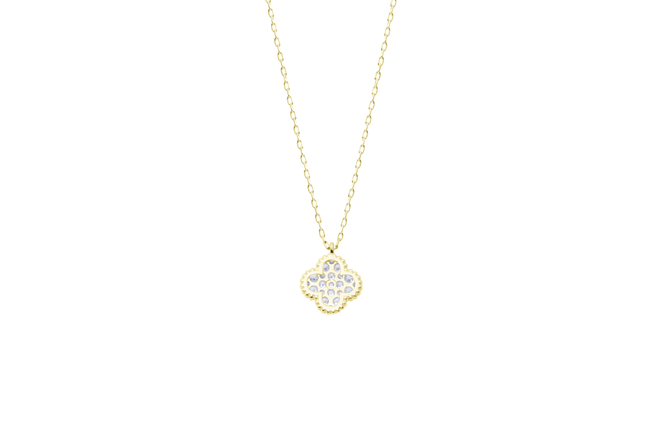 ダイヤモンド ネックレス クローバー 0.3ct K18 イエローゴールド ジュエリー ダイヤ 18金 山梨 H-4861 SWCI016-yg