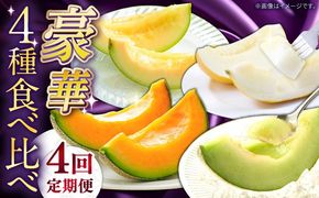 【2026年4月下旬〜発送】【4回定期便】メロン 4種 食べ比べ / プリンスメロン イエローキング タカミレッド タカミメロン / メロン めろん フルーツ 果物 / 南島原市 / 南島原果物屋[SCV045]
