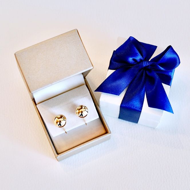 K18(18金) イエローゴールド ボール イヤリング 地金 中空 (直径10mm) 保証書付 KO-0075 242-037