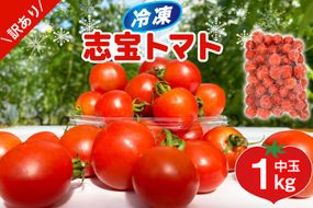 訳あり 野菜 トマト 冷凍志宝トマト（シンディスイート）中玉 1kg [モアショップヤマモト 石川県 宝達志水町 38601219] とまと 中玉 不揃い 規格外 1キロ わけあり 訳アリ 家庭用 やさい tomato