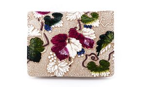 【文庫屋大関】箱まち小銭入れ　野葡萄【皮革工芸品】 ファッション小物 財布 民芸品 