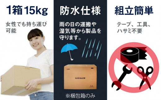 防災備蓄用品 段ボールベッド リリーフベッドW / 防災グッズ 簡易ベッド ダンボールベッド ダンボール製品