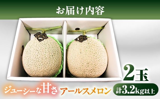 【2026年7月下旬～発送】アールスメロン 2玉 約3.2kg / メロン めろん 果物 フルーツ / 南島原市 / うえだメロン園[SAD011]