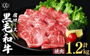 鹿児島県産黒毛和牛肩ロース焼肉用 (計1.2kg・300g×4P) b5-199