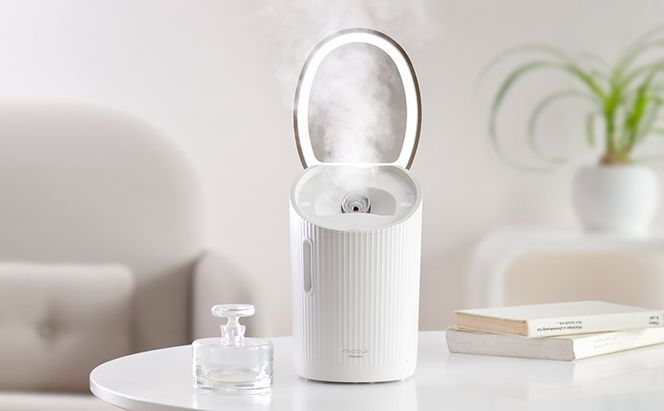 スチーマー フェイススチーマー FST-101-W ホワイト アイリスオーヤマ 美顔器 スキンケア 温スチーム LED 温冷 保湿 クレンジング 毛穴 乾燥 浸透 うるおい プレゼント ギフト 女性 美容 雑貨 日用品 電化製品 